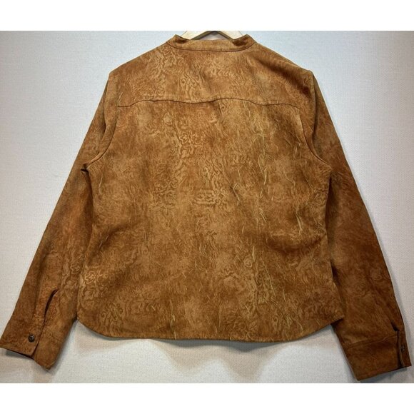 Christopher & Banks Women's Dress Shirt Long Sleeve Sz XL Brown Floral Button Up - Picture 2 of 12